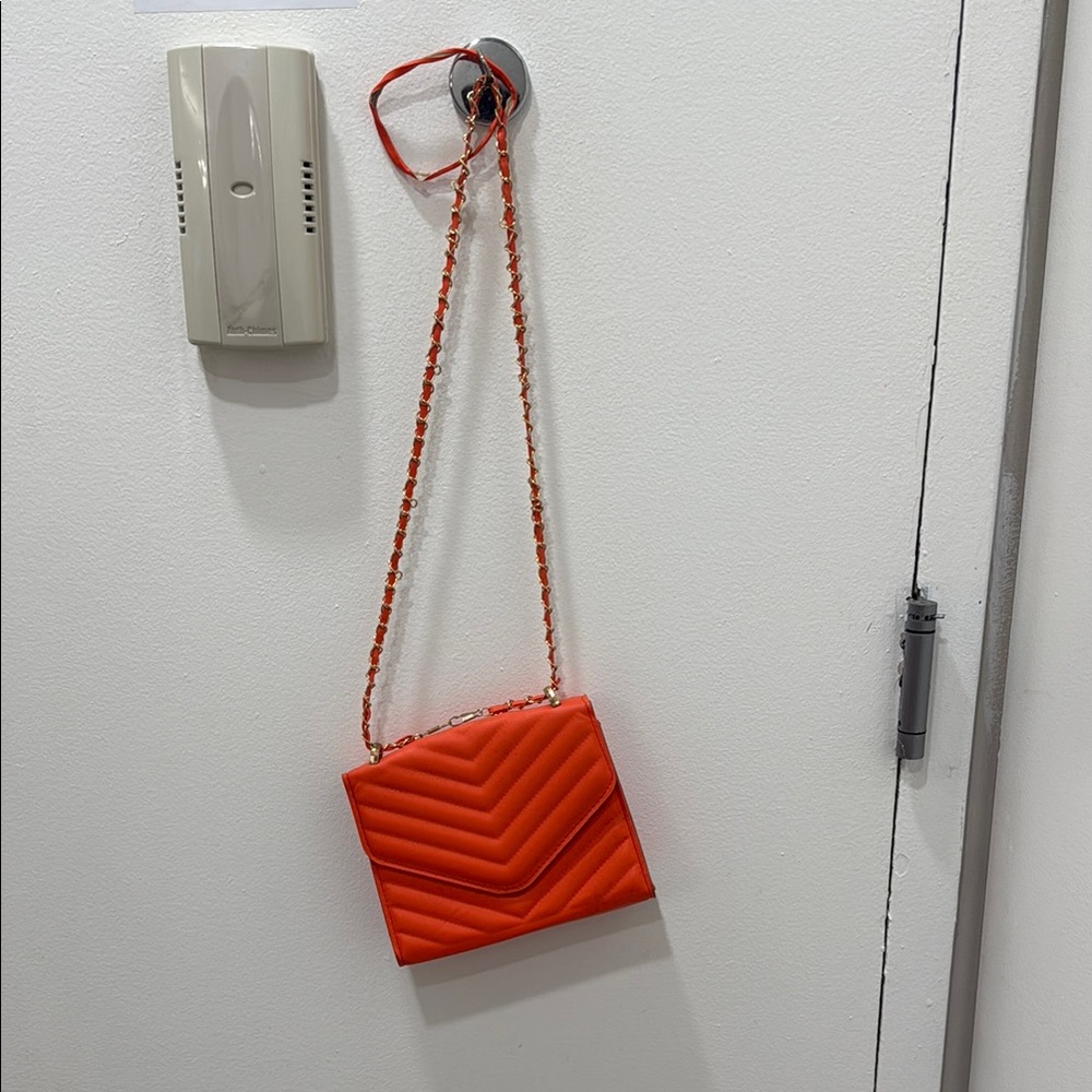 SHEIN Orange Quilted Crossbody Bag